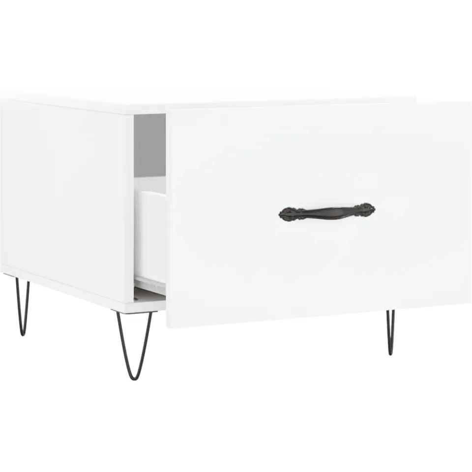 vidaXL Salontafel 50x50x40 cm bewerkt hout wit, foto 4