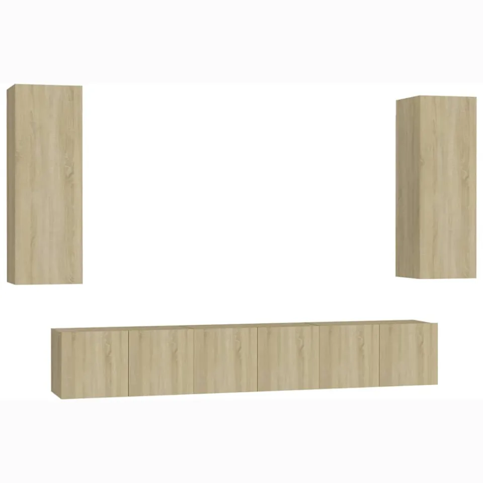 vidaXL 5-delige Tv-meubelset bewerkt hout sonoma eikenkleurig, foto 3
