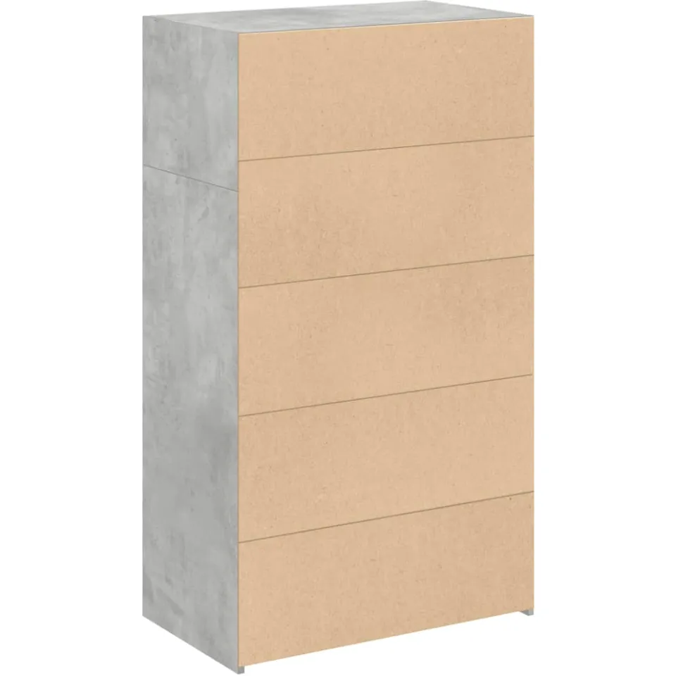 vidaXL Hoge kast 70x41x124 cm bewerkt hout betongrijs grijs, foto 4