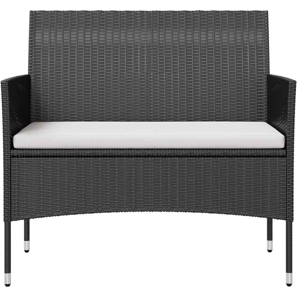 vidaXL 16-delige Loungeset met kussens poly rattan zwart, foto 4
