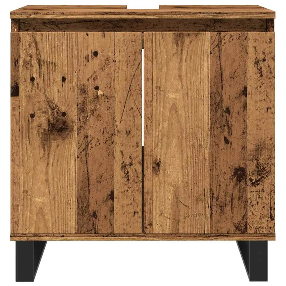 vidaXL Badkamerkast 58x33x60 cm bewerkt hout oud houtkleurig bruin, foto 4