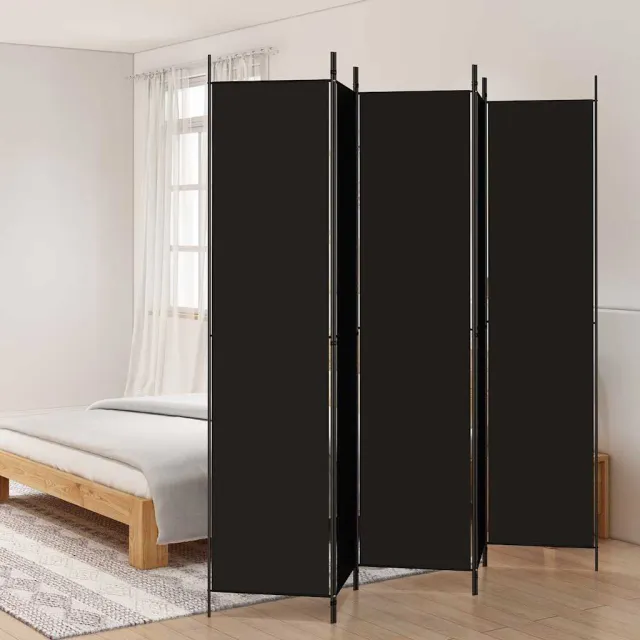vidaXL Kamerscherm met 5 panelen 250x220 cm stof zwart, foto 2