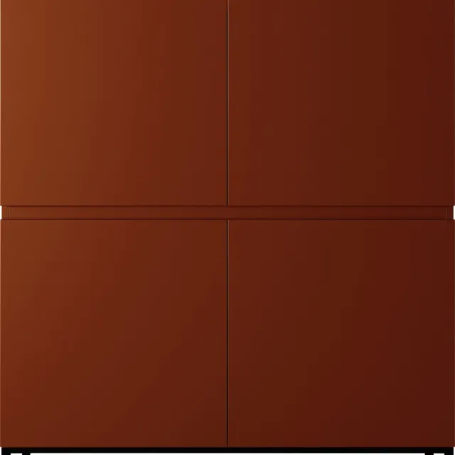 Selsey Bemmi - Hoge Dressoir - 100 cm - Baksteen met zwarte poten