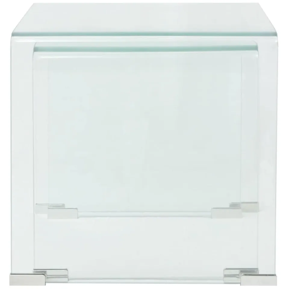 vidaXL Bijzettafel set 2-dlg transparant gehard glas Transparent