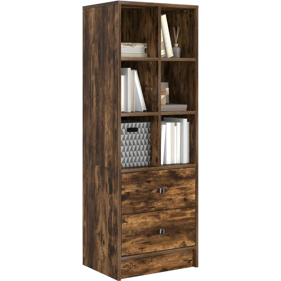 vidaXL Hoge kast met lade Gerookt eiken 45,5 x 34 x 127 cm Bruin