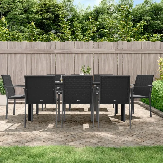 vidaXL 9-delige Tuinset met kussens poly rattan en staal, foto 2