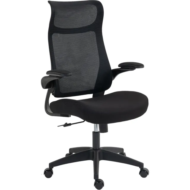 Homona Ergonomische bureaustoel - Met 3D-armleuningen, hoofdsteun en kantelfunctie - 64 x 65 x 108-118 cm - Zwart