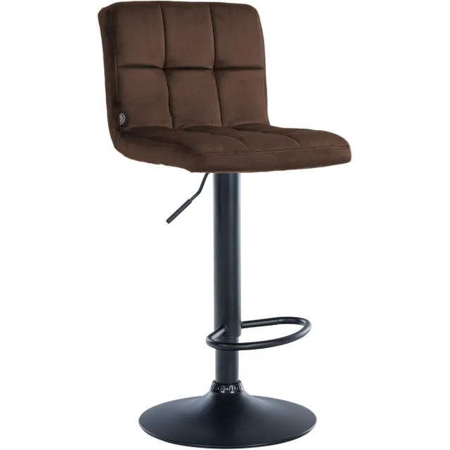 Luxe Comfort Barkruk - Verstelbaar - Fluweel - Bruin zwart/bruin