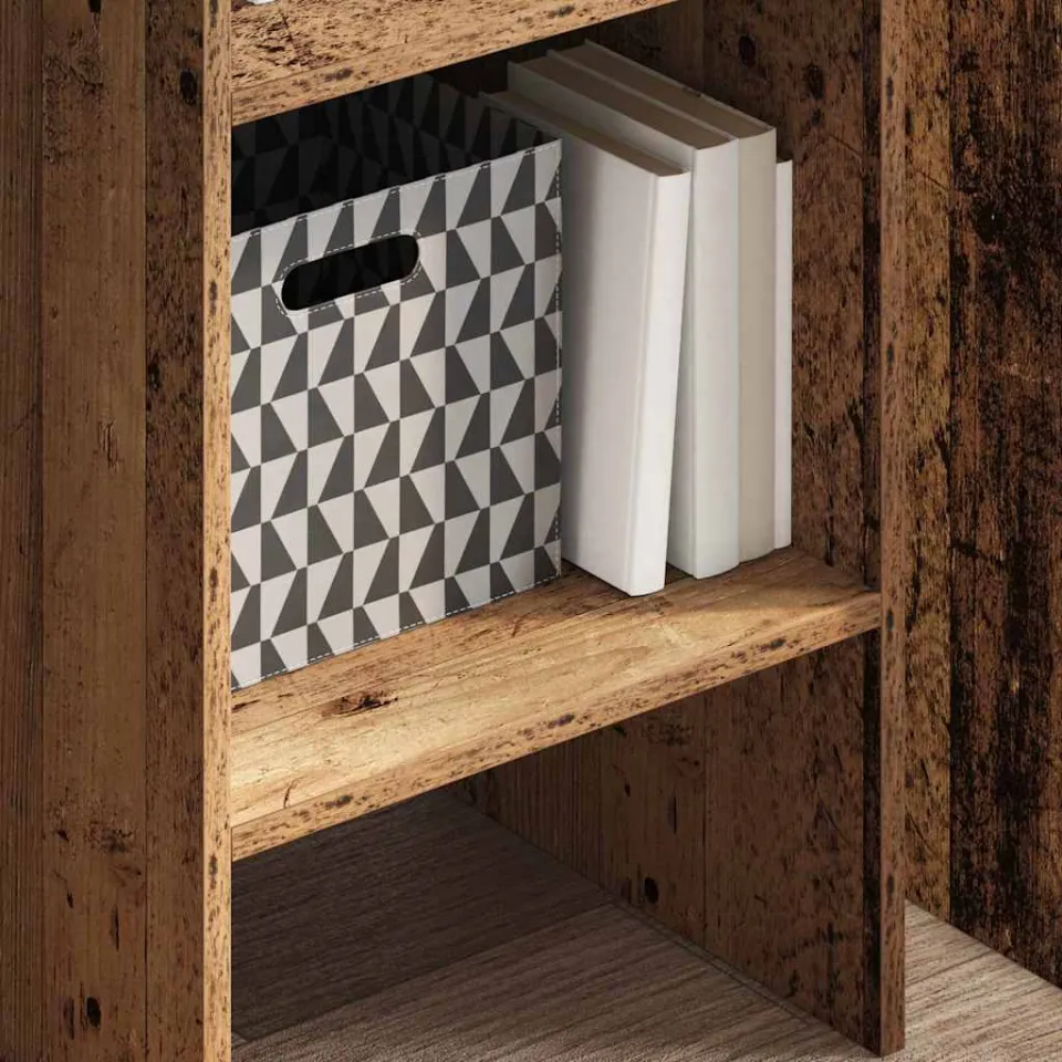 vidaXL Boekenkast 5-laags 40 x 35 x 180 cm Bewerkt hout Oudhout bruin, foto 3