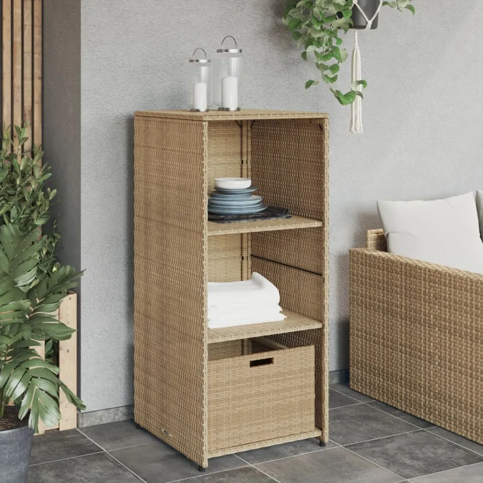 vidaXL Tuinkast 50x55x115 cm poly rattan beige, foto 3