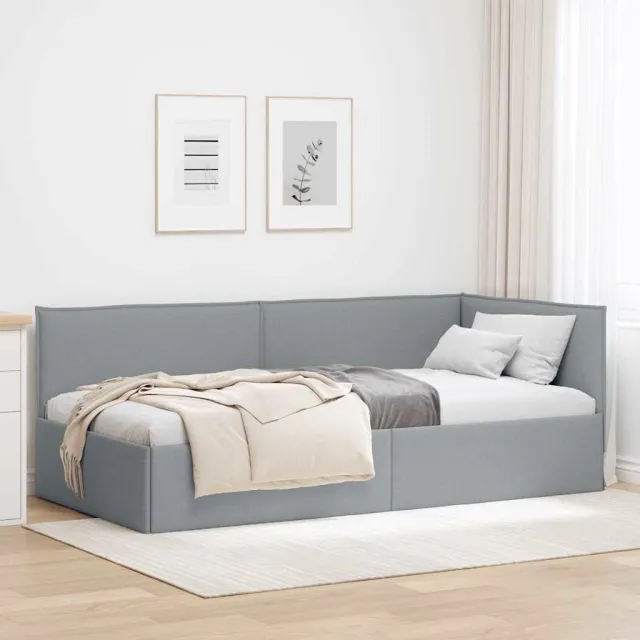 vidaXL Hoekbedframe Lichtgrijs 80 x 200 cm Stof