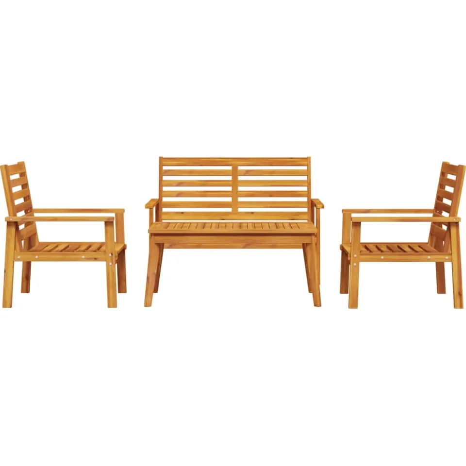 vidaXL 4-delige Loungeset massief acaciahout Bruin