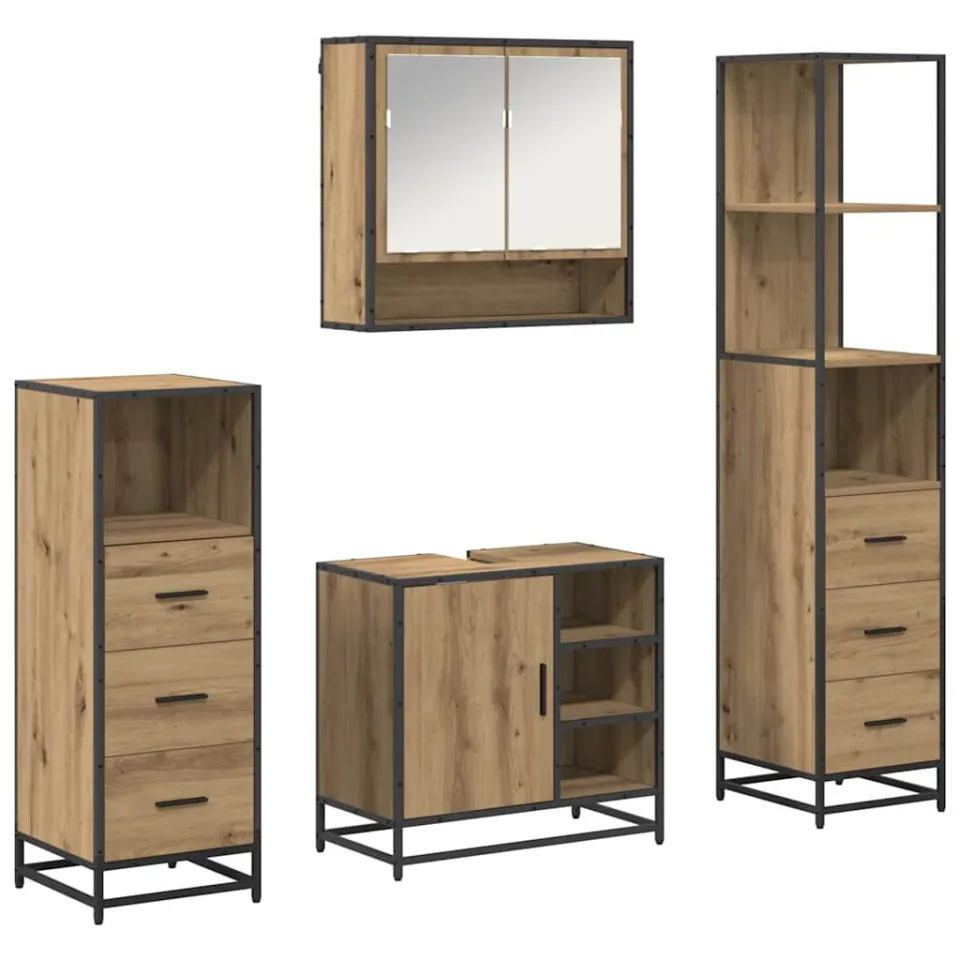 vidaXL Badkamermeubelset 4 st Artisan Eiken 65 x 33 x 60 cm Bruin