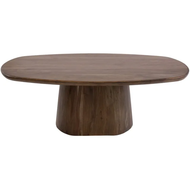 Nest of Nora Salontafel Fjord - 135 cm - Massief acaciahout bruin - Organisch design - Ovale middenpoot / woonkamertafel / coffeetable