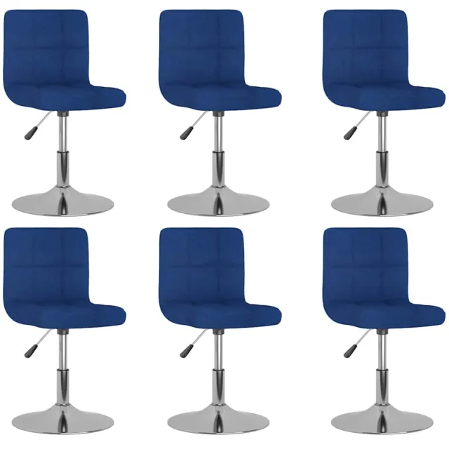 vidaXL Eetkamerstoelen draaibaar 6 st stof blauw