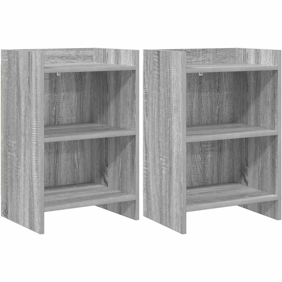 vidaXL Nachtkastjes 2 st Grijs Sonoma 40 x 30 x 60 cm Bewerkt hout, foto 3