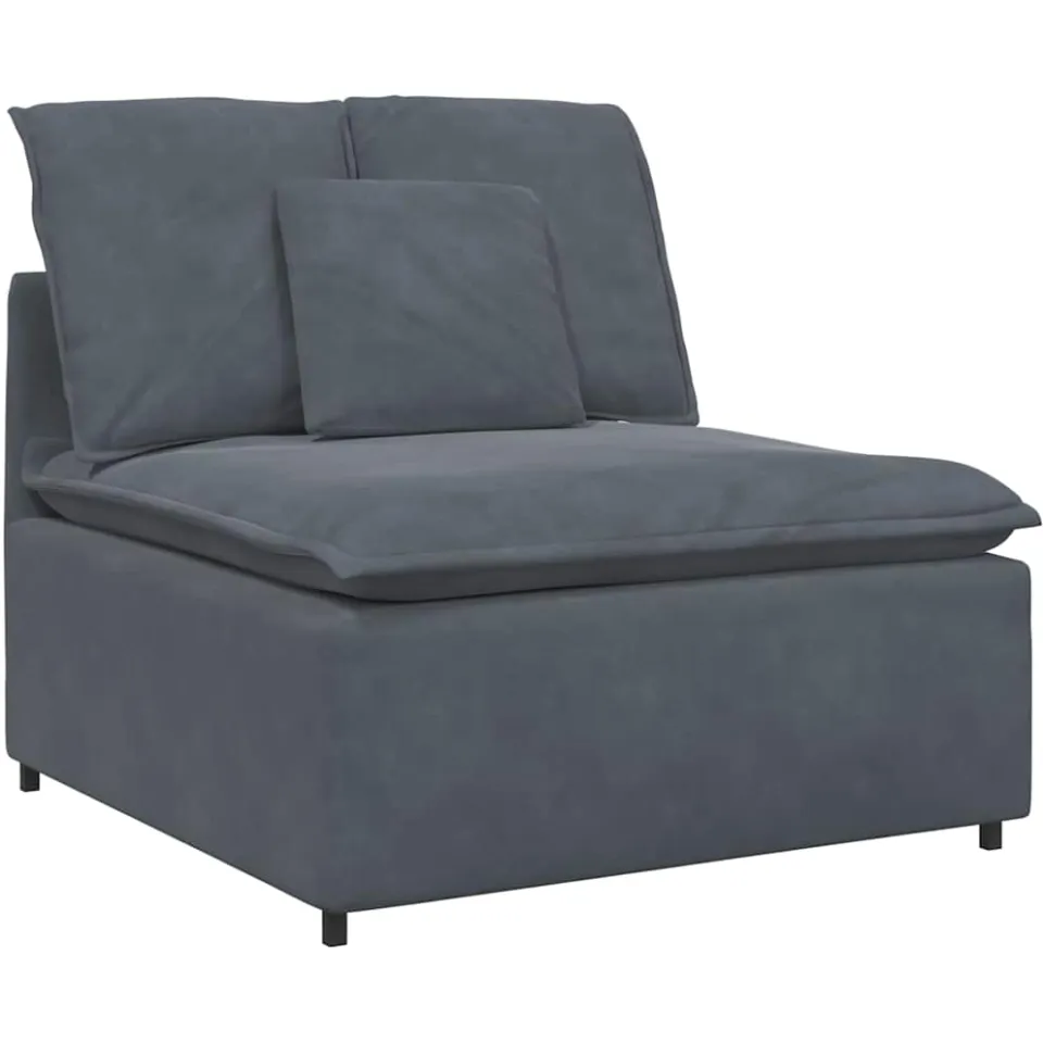 vidaXL Modulaire bank met voetenbank en kussens donkergrijs grijs, foto 4