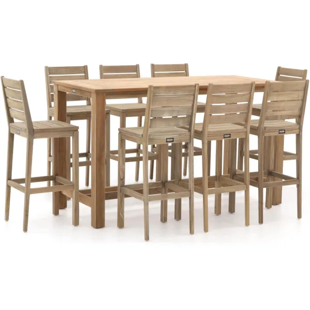 ROUGH Furniture ROUGH-S/ROUGH-X 180cm barset 9-delig bruin, foto 2