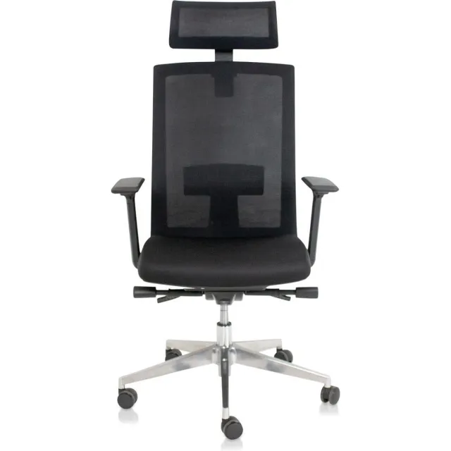 Multi Ratio MRC PRO HIGH Ergonomische bureaustoel - Donati mechaniek - harde wielen - ARBO verantwoord Aluminium gepolijst voetenkruis