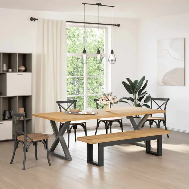 vidaXL Eetbank NOAIN U-vormige poten 180x40x45 cm massief hout Bruin