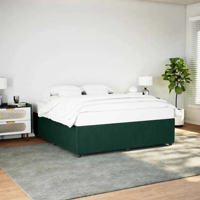 vidaXL Bedframe zonder matras 180x200 cm fluweel donkergroen groen