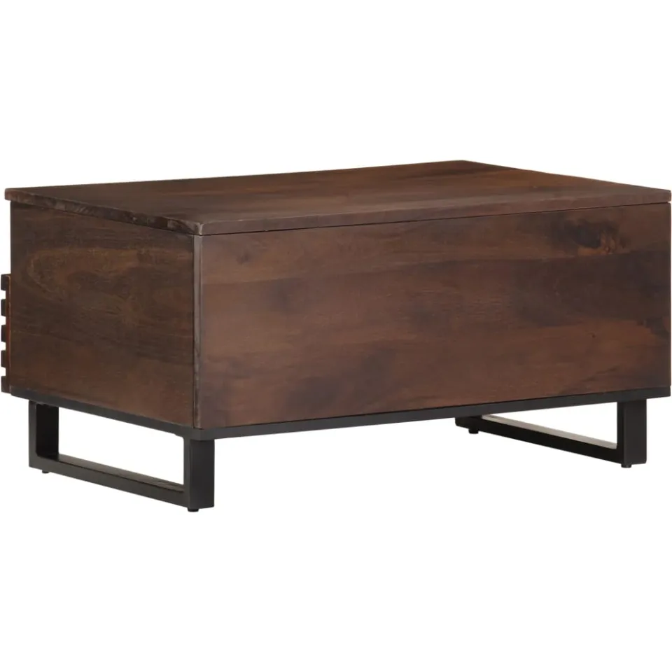 vidaXL Salontafel 80x55x40 cm massief mangohout bruin, foto 3