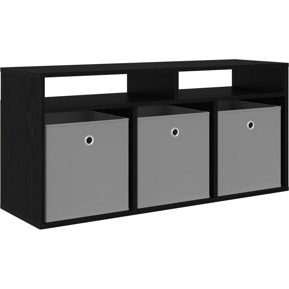 vidaXL Laagkast met lade Zwart Eiken 102 x 32 x 48,5 cm, foto 3