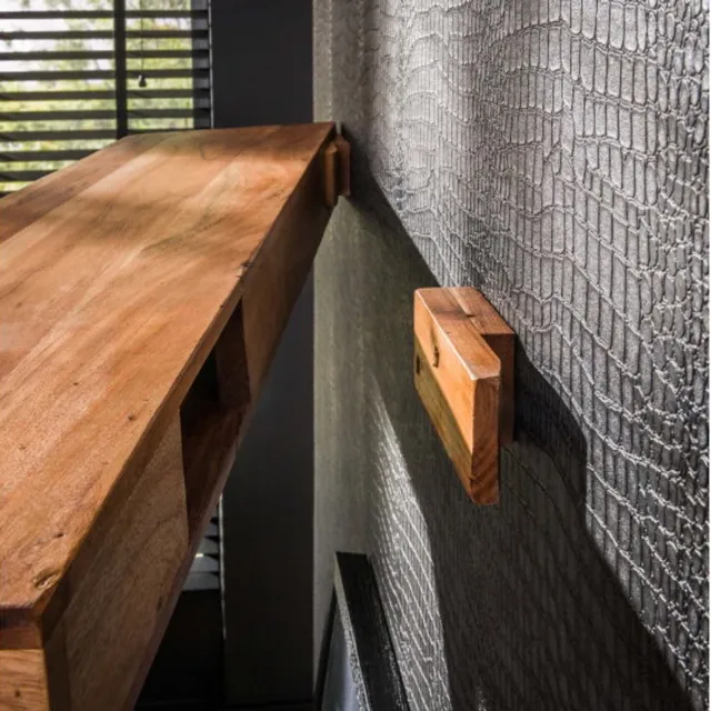 Meubelplaats Wandplank Levita 100 cm acacia - naturel massief acacia naturel
