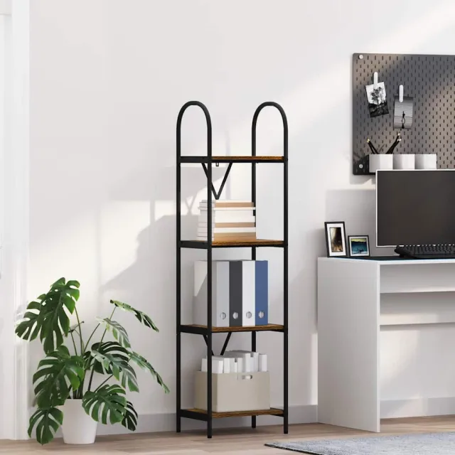 vidaXL Boekenkast 4-laags 40 x 30 x 146 cm Bewerkt hout Gerookt eiken, foto 2