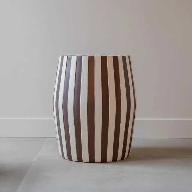 Indore Home Bijzettafel - Stripe - MgO Bruin