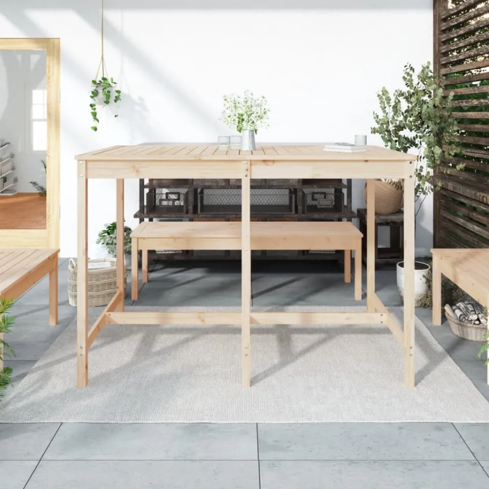 vidaXL Tuintafel 159,5x82,5x110 cm massief grenenhout bruin, foto 2