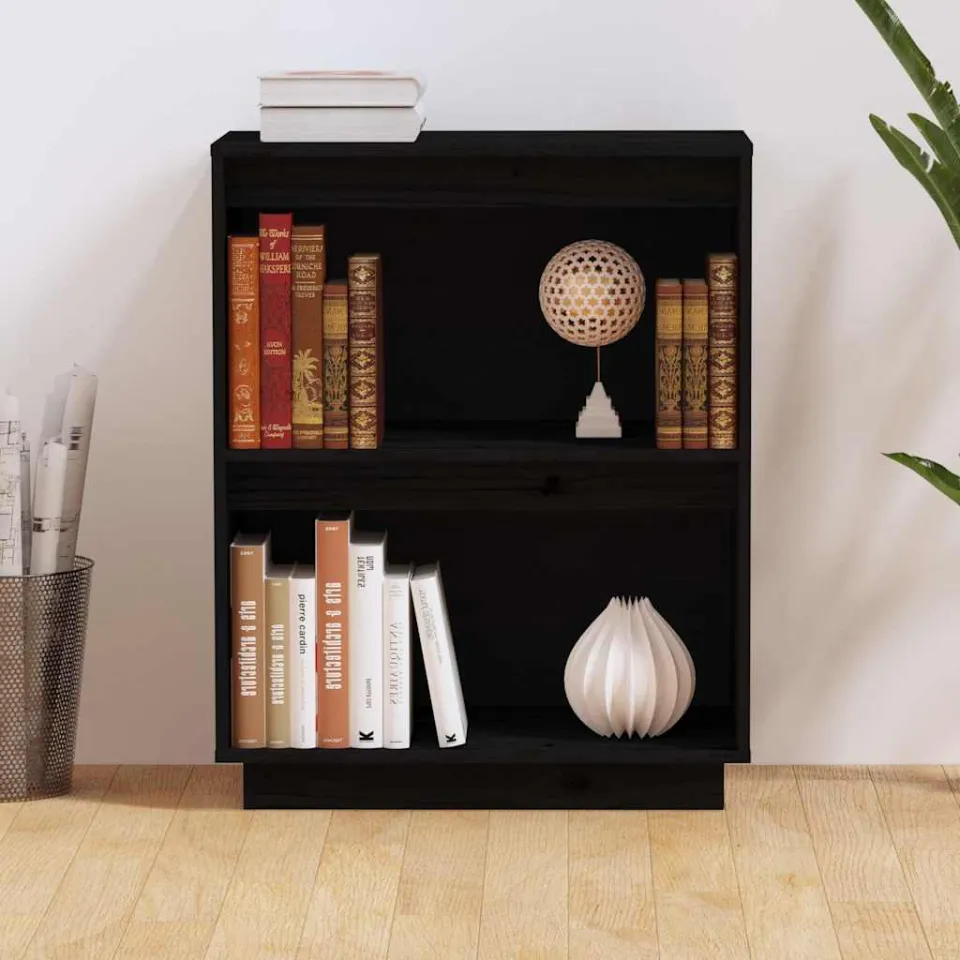vidaXL Wandkast 60x34x75 cm massief grenenhout zwart, foto 3