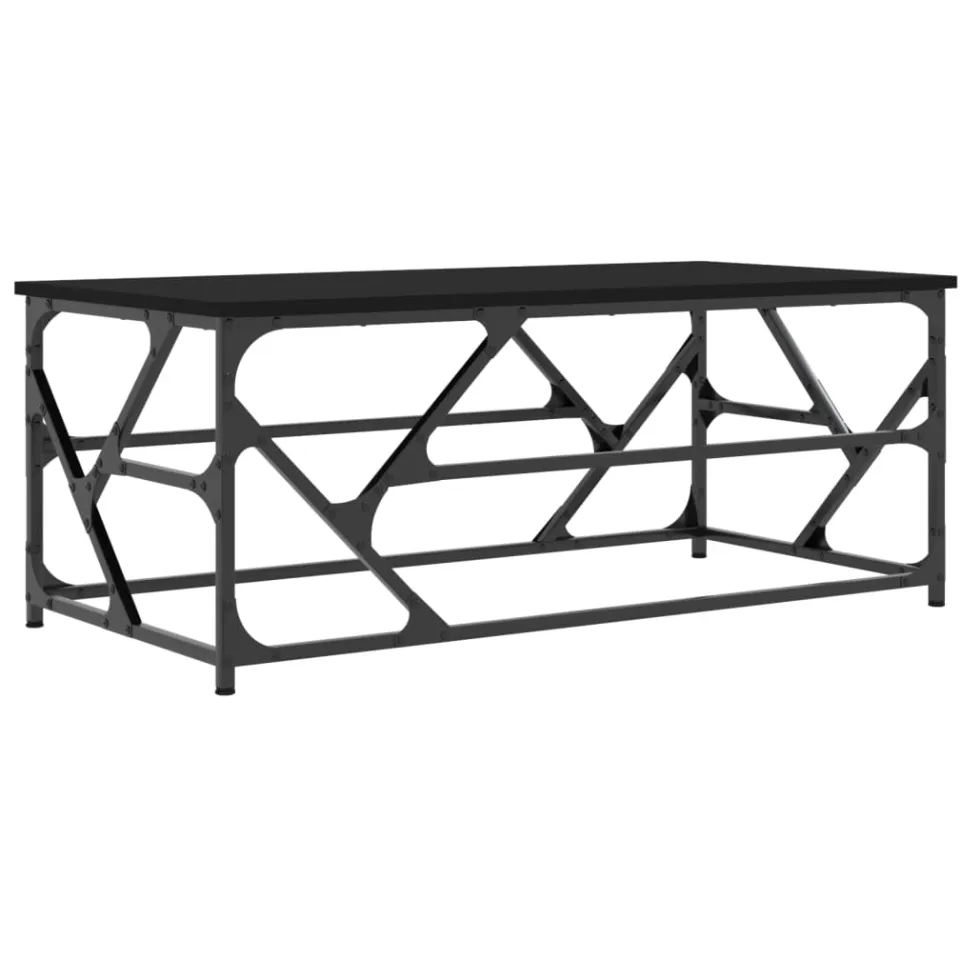 vidaXL Salontafel 100x50x40 cm bewerkt hout zwart eikenkleurig, foto 3