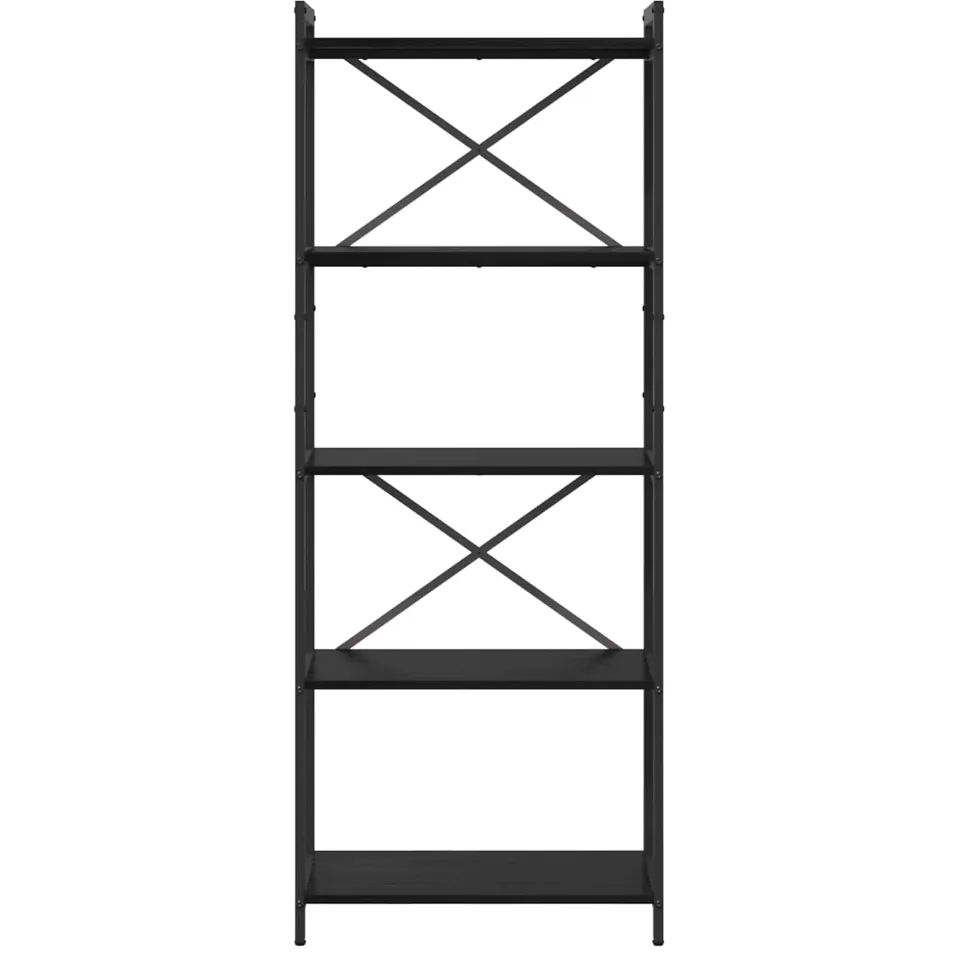 vidaXL Boekenkast 60 x 30 x 155 cm Bewerkt hout Zwart Eiken, foto 2