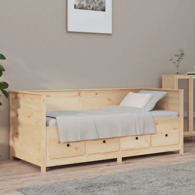 vidaXL Slaapbank zonder matras 75x190 cm massief grenenhout Bruin