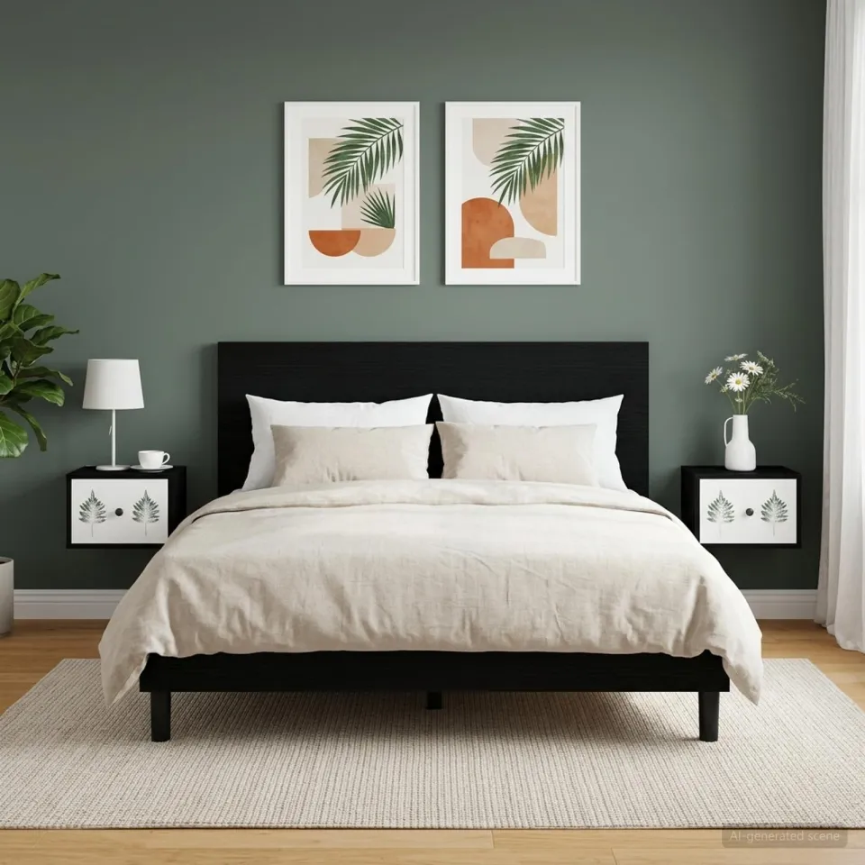 vidaXL Wandkastje HANAU 2 st Zwart eiken 36 x 33 x 25 cm Bewerkt hout, foto 2