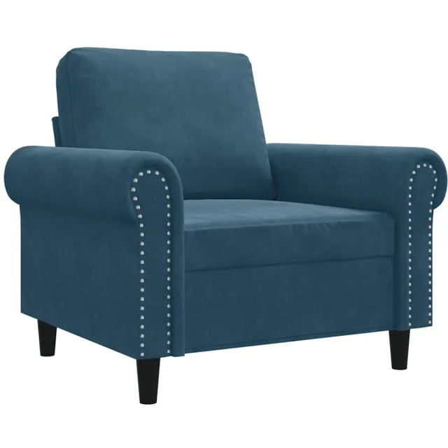 vidaXL Fauteuil - 60 - cm - fluweel - blauw