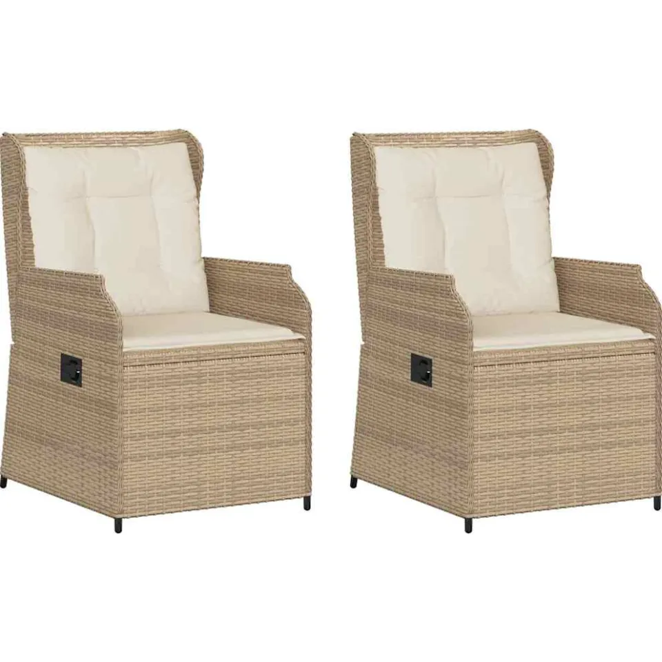 vidaXL Tuinbank 2 st Beige poly rattan