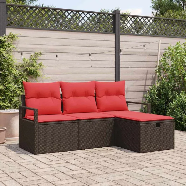 vidaXL Tuin Sofa Set 4 st Bruin poly rattan, foto 2
