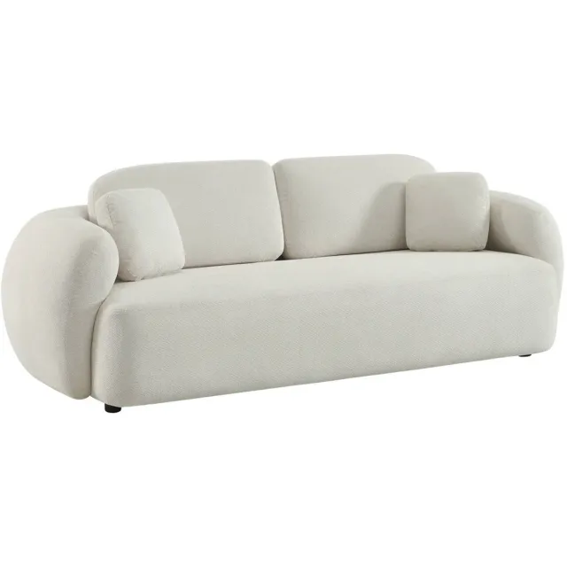 sweeek 3-zits bank met chenille stof - cloud Wit