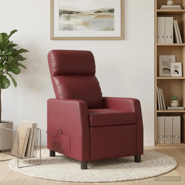 vidaXL Massage Recliner Wijnrood Kunstleer