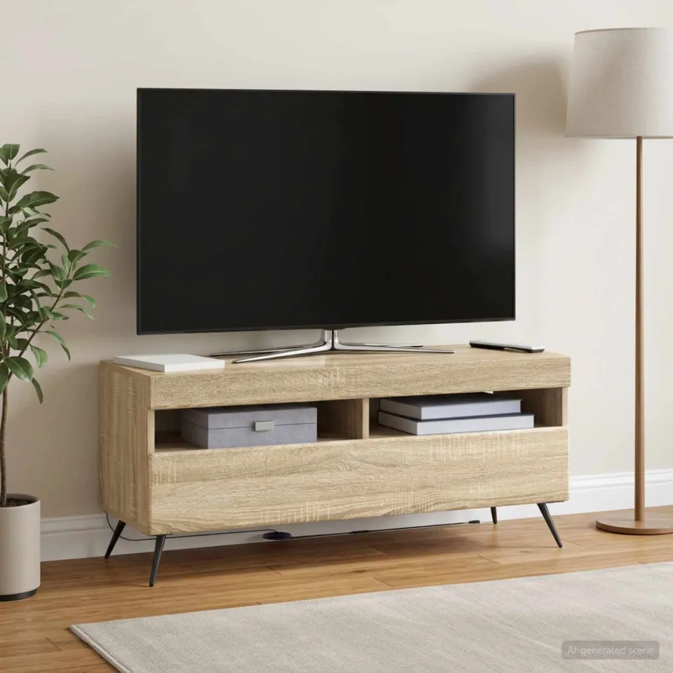 vidaXL LED tv-meubel Sonoma Eiken Bewerkt hout, foto 4