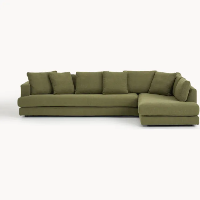 Westwing Collection Bouclé hoekbank Tribeca (4-zits) Groen