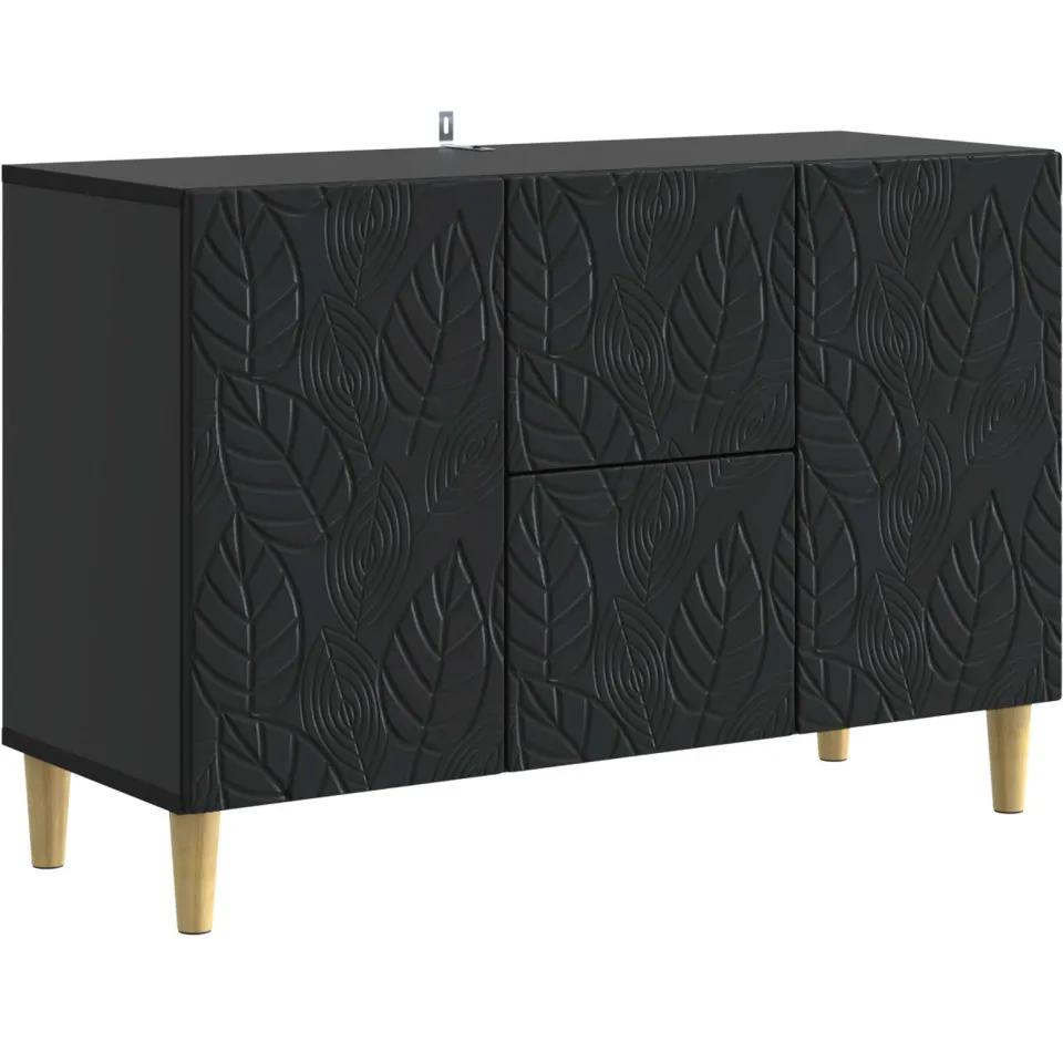 vidaXL Dressoir Zwart 89 x 34,5 x 60 cm Bewerkt hout