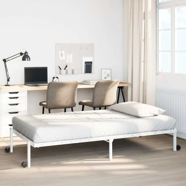 vidaXL Bedframe zonder matras opvouwbaar 80x200 cm staal wit