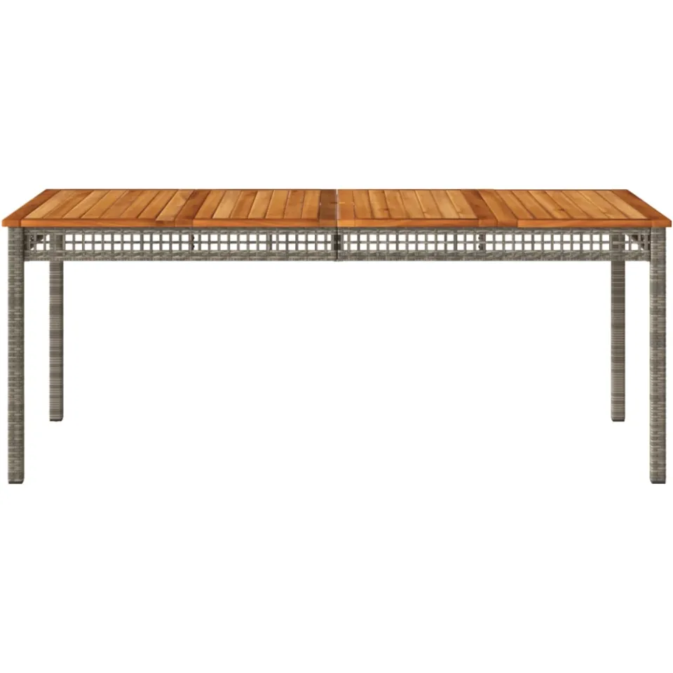 vidaXL Tuintafel 180x90x75 cm poly rattan en acaciahout grijs, foto 4