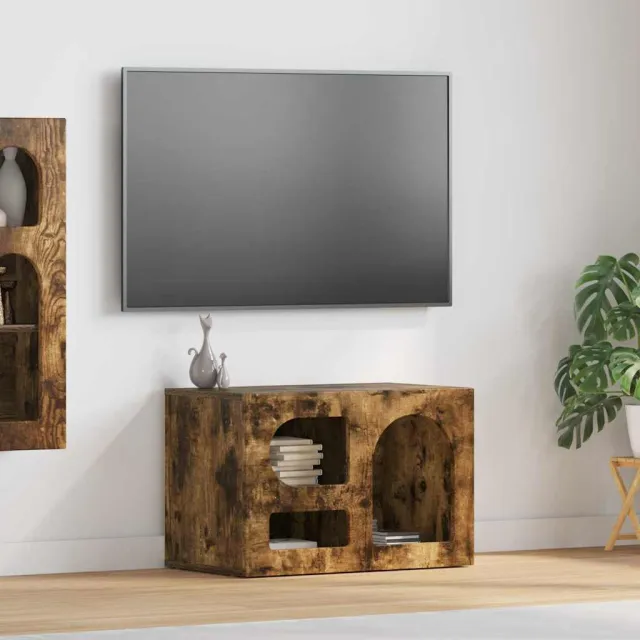 vidaXL TV-kast ELST 60 x 35 x 40 cm Gerookt eiken Bewerkt hout Bruin