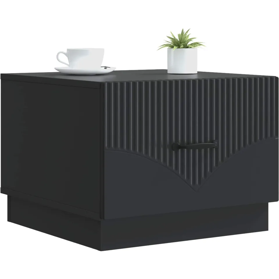 vidaXL Salontafel Zwart 49 x 50 x 37 cm Bewerkt hout