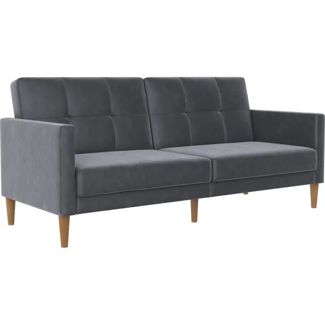 I.T.T. Lilly-Slaapbank - 3-zits - Antraciet Velours Velours Antraciet