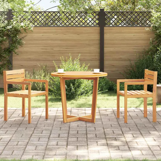 vidaXL Tuintafel rond Ø90x75 cm massief acaciahout bruin